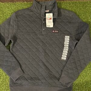 Ohio State University Gray Quilted Snap 1/4 Button Pullover Jacket Sweatshirt